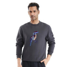 Rare Rabbit Nantes Dark Grey Graphic Sweatshirt