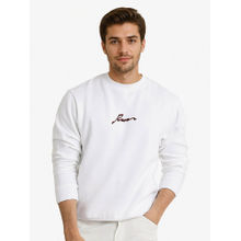 Rare Rabbit Rew White Graphic Sweatshirt