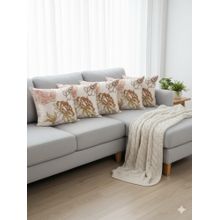 Izaafa Elegant Embroidered Floral Throw Decorative Cushion Covers (18x18 Inches) (Pack of 5)