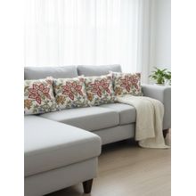 Izaafa Rich Embroidered Floral Throw Decorative Cushion Covers (18x18 Inches) (Pack of 4)