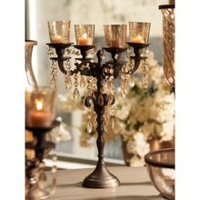 Pure Home + Living Brown Antique Finish 4 Arm Candelabrum