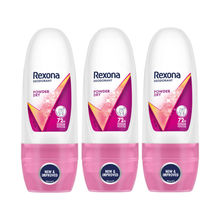 Rexona Women Deodorant Underarm Roll On Powder Dry 72 Hour Odour Protection - Pack Of 3