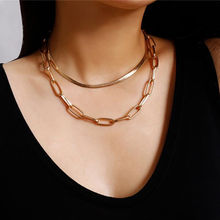 Yellow Chimes Multilayered Gold toned chain Choker Necklace