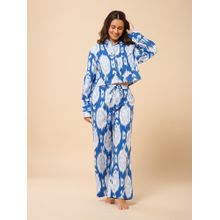 Drape In Vogue Vibrant Ikat Print Crop Shirt And Pant