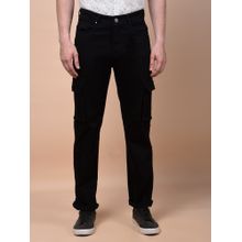 CRIMSOUNE CLUB Men's Black Straight Cargo Jeans