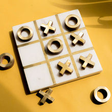 Manor House Tic Tac Toe Marble And Metal- Knots And Crosses - 6 Inches