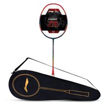 Li-Ning Combat Z8 Carbon Fibre Strung Badminton Racket With Free Full Cover -Navy Blue-Red-Yellow