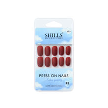 Shills Professional Reusable Square Press On Nails - Maroon