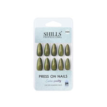 Shills Professional Reusable Long Almond Press On Nails - green