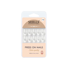 Shills Professional Reusable French Oval Press On Nails - White