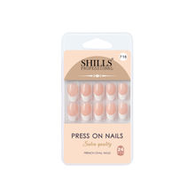 Shills Professional Reusable French Oval Press On Nails - Nude