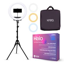 Kreo Halo 18 Inch Selfie Ring Light with Tripod Stand & Carry Bag I 3 Color Modes with 4000+ Lumens