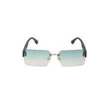 Carlton London Green with Gold Toned Rectangle Unisex Sunglass with UV Protected Lens (61)