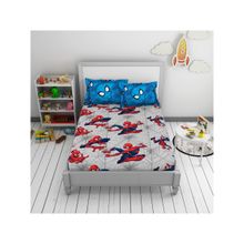 CORE Designed by SPACES Spiderman Cotton Machine Washable Great Value Double Bedsheet- Blue