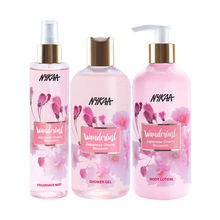 Wanderlust Japanese Cherry Blossom Shower Gel + Body Lotion + Fragrance Mist Combo