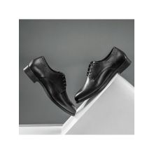 Red Tape Men Solid Black Derbies