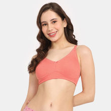 Zivame Rosaline CyberDouble Layered Non Wired 3-4th Coverage T-Shirt Bra - Ember Glow