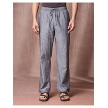 Fabindia Cotton Full Length Drawstring Grey Trousers