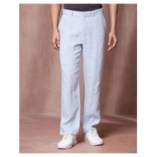 Fabindia Linen Regular Blue Trousers