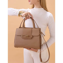ROCIA Women Beige Solid Hand Bag with Detachable Strap