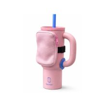 House of Quirk Pink Water Tumbler Carrier Bag with Adjustable Strap for Cards Key