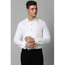 Louis Philippe Men White Classic Fit Solid Full Sleeves Formal Shirt