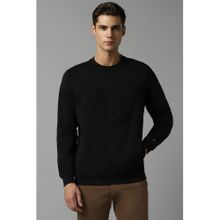 Louis Philippe Men Casual Black Graphic Sweatshirt