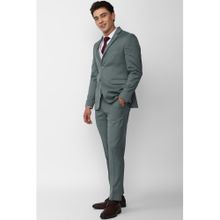 Peter England Men Grey Solid Slim Fit Wedding Three Piece Suit (Set of 3)