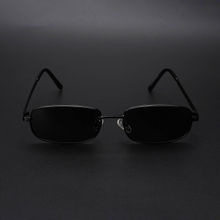 Voyage Unisex Black Lens Black Frame Rectangle Sunglasses - MG5845