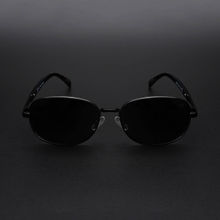 Voyage Unisex Black Lens Black Frame Oval Sunglasses - MG5847