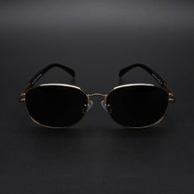 Voyage Unisex Black Lens Gold Frame Oval Sunglasses - MG5850