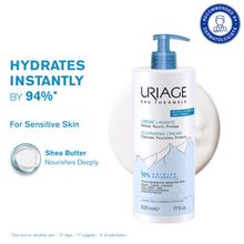 Uriage Cleansing Cream With Shea Butter, Glycerine For Sensitive Skin On Face & Body, Soap-Free