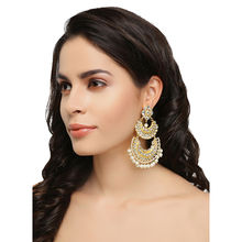 AccessHer Gold-Plated & White Crescent Shaped Chandbalis