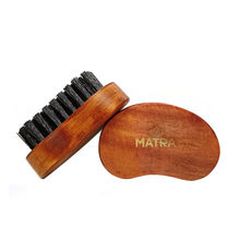 Matra Professional Nylon Bristle Wooden Beard Brush Pocket Friendly for Men - Pack of 2