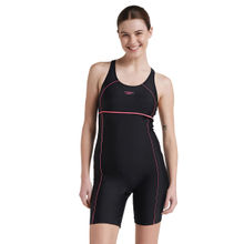 Speedo Women's Endurance10 Classic Racerback Legsuit Swimwear - Black & Fandango Pink