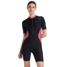 Speedo Women's Endurance10 Essential Panel Kneesuit Swimwear - Black & Hotmauve