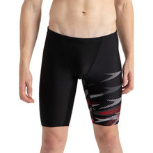 Speedo Men's Endurance10 Hyperboom Print V-Cut Jammer - Black, High Risk Red & Monument