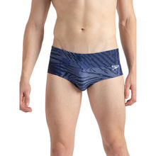 Speedo Men's Endurance10 All Over Print Brief - Peacoat, Cerulean Blue & White