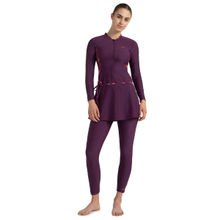 Speedo Women's Enduraflex Two Piece Closedback Full Body Suit - Plum Dandy & Coral Sands