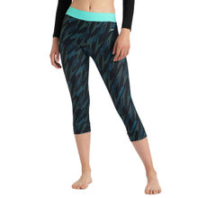 Speedo Womens Endurance10 Hyperboom Print Contrast Swim Capri - Black