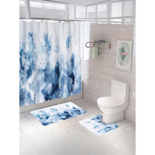 The Better Home Shower Curtain & Bathmat Set (Blue Marble)