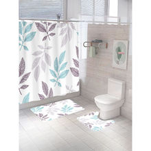 The Better Home Shower Curtain & Bathmat Set (Big Leaves)