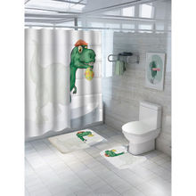 The Better Home Shower Curtain & Bath Mat Set Dino Splash