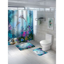 The Better Home Shower Curtain & Bathmat Set (Dolphins)