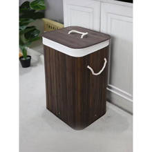The Better Home Bamboo Laundry Bag 72L With Lid Dark Brown