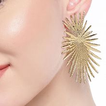 OOMPH Jewellery Gold Tone Floral Motif Retro Vintage Style Large Statement Drop Earrings
