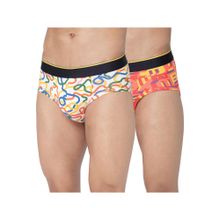 Bummer Multi-Color Mens Printed Micro Modal Briefs Ultra Soft & Breathable (Pack of 2)
