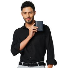 Perquisite Euro Bi-Fold Navy Card Case Mens Wallet