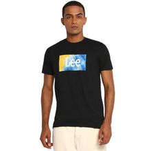 Lee Men Black Graphic Print Slim Fit T-shirt