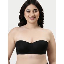 Enamor F074 Full Figure Strapless Multi-Way Bra - Padded Wired Medium Coverage - Black